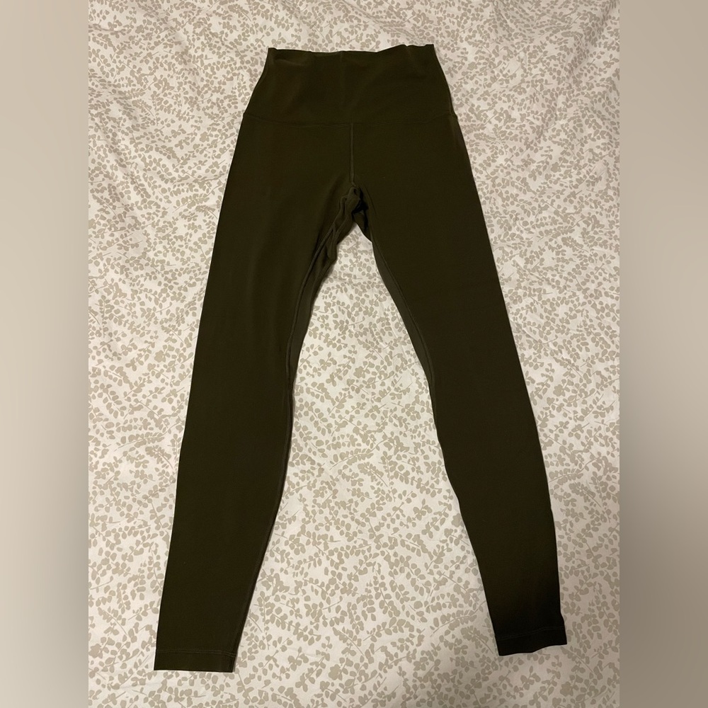 Lululemon Align Super High Rise 28” Pant- Olive, size 8